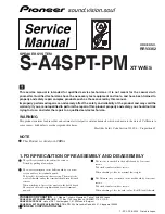 Pioneer S-A4SPT-PMXTW/E5 Service Manual preview