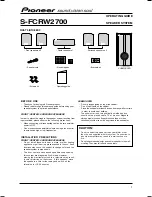 Pioneer S-FCRW2700 XTW/UC Operating Manual preview