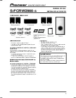 Preview for 5 page of Pioneer S-FCRW2900-S Operating Manual