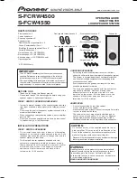 Pioneer S-FCRW4500 Operating Manual preview