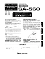 Preview for 1 page of Pioneer SA-560 Operating Instructions Manual