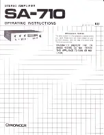 Pioneer SA-710 Operating Instructions Manual preview