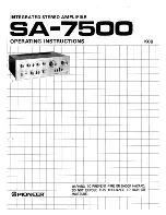 Pioneer SA-7500 Operating Instructions Manual preview