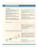 Preview for 2 page of Pioneer SA-900 Installation, Operating And Service Manual