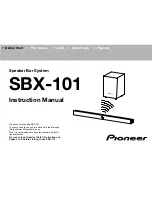 Preview for 1 page of Pioneer SBX-101 Instruction Manual