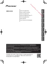 Pioneer SBX-B30 Operating Instructions Manual preview