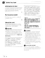 Preview for 8 page of Pioneer Super Tuner IIID AVH-P5000DVD Operation Manual