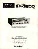 Pioneer SX-3600 Operating Instructions Manual preview