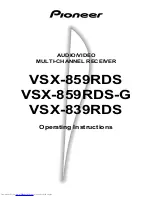 Pioneer VSX-839RDS Operating Instructions Manual preview