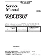 Preview for 1 page of Pioneer VSX-D307 Service Manual