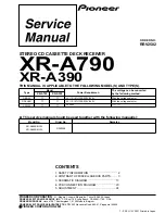 Pioneer XR-A390 Service Manual preview