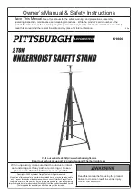 Preview for 1 page of Pittsburgh Automotive 61600 Owner'S Manual & Safety Instructions