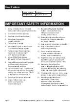 Preview for 2 page of Pittsburgh Automotive 61600 Owner'S Manual & Safety Instructions