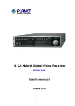 Planet HDVR-1600 User Manual preview