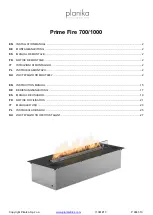 Preview for 1 page of Planika Prime Fire 1000 Installation Manual