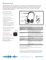 Preview for 2 page of Plantronics Blackwire 420 series Specifications