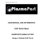 PlasmaPart CUT 40 Air Start User Manual And Information Manual preview