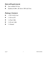 Preview for 3 page of PNY P-DSA150-PCI-RF User Manual