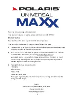 Preview for 54 page of Polaris Universal Maxx User Manual