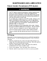 Preview for 73 page of Polaris UTV Series 10 2x4 Owner'S Manual