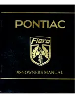 Pontiac 1986 Fiero Owner'S Manual preview