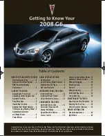 Preview for 1 page of Pontiac 2008 G6 Getting To Know Manual