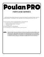 Preview for 30 page of Poulan Pro 402557 Operator'S Manual