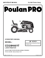 Preview for 1 page of Poulan Pro 412523 Operator'S Manual