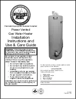 Power Flex Power Vented Gas Water Heater Manual preview