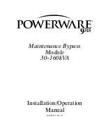 Powerware 30-160kVA Installation & Operation Manual preview