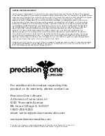 Preview for 6 page of Precision One Lifecare 7851 User Manual