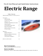 Premier Range ECS2X0BP Use And Care Manual And Installation Instructions preview