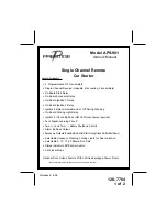 Preview for 1 page of Prestige APS901 - Car Prestige Remote Start Owner'S Manual