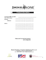 Preview for 10 page of Priceless Cooking Systems Smokeless ONE Owner'S Manual