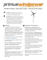 Primus Wind Power AIR Quick Start Manual preview