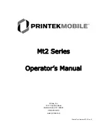 Preview for 1 page of Printek Mt2 Operator'S Manual