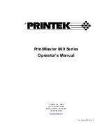 Printek PrintMaster 860 Operator'S Manual preview