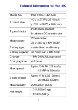 Preview for 3 page of Priority Electric Transportation PET PRO-FLEX 500 Manual