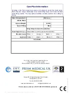 Preview for 8 page of Prism Medical UK Comfort Recline User Manual