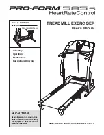 Pro-Form 585s Treadmill User Manual preview