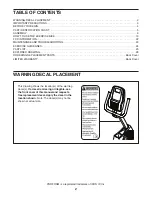 Preview for 2 page of Pro-Form 6.0 Es Bike Manual