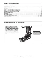 Preview for 2 page of Pro-Form Club Design 800 User Manual