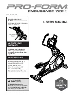 Preview for 1 page of Pro-Form endurance 720 e User Manual