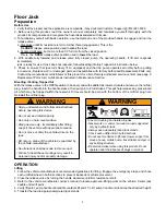 Preview for 3 page of Pro-Lift F-2332JSC Operating Instructions & Parts Manual