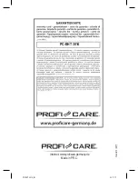 Preview for 126 page of Profi Care PC-BHT 3014 Instruction Manual