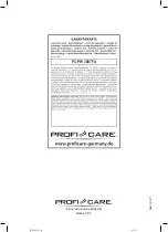 Preview for 62 page of Profi Care PC-PW 3007 FA Instruction Manual