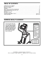 Preview for 2 page of ProForm 1050 Sts Elliptical User Manual