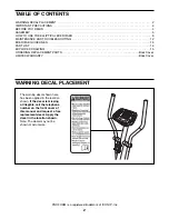 Preview for 2 page of ProForm 320 Elliptical User Manual