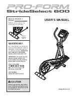 ProForm PFEL85907.0 User Manual preview