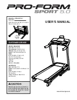 ProForm SPORT 5.0 PETL59716.0 User Manual preview